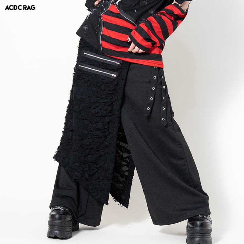 楽天市場】NEWエプロンワイドパンツ サルエルパンツ ワイドパンツ