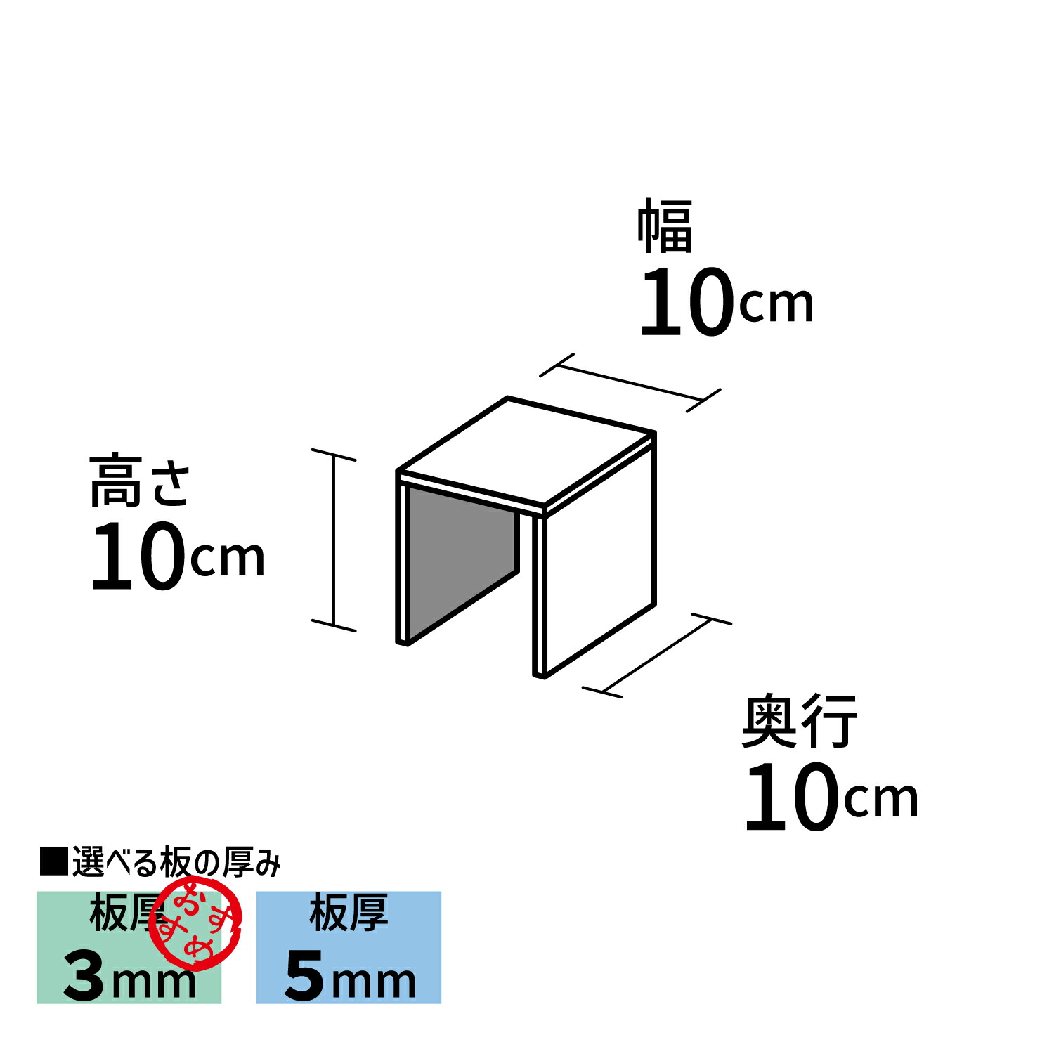 楽天市場】コの字型ディスプレイ台 [size:高さ10cm×幅10cm×奥行10cm