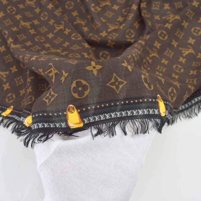 楽天市場】ルイヴィトン 大判ストール ウール100% ブラウン モノグラム