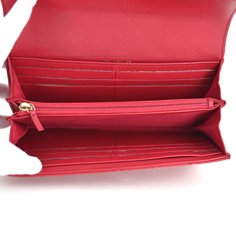 楽天市場】シャネル 長財布 レッド系 ラムスキン クラシックロング