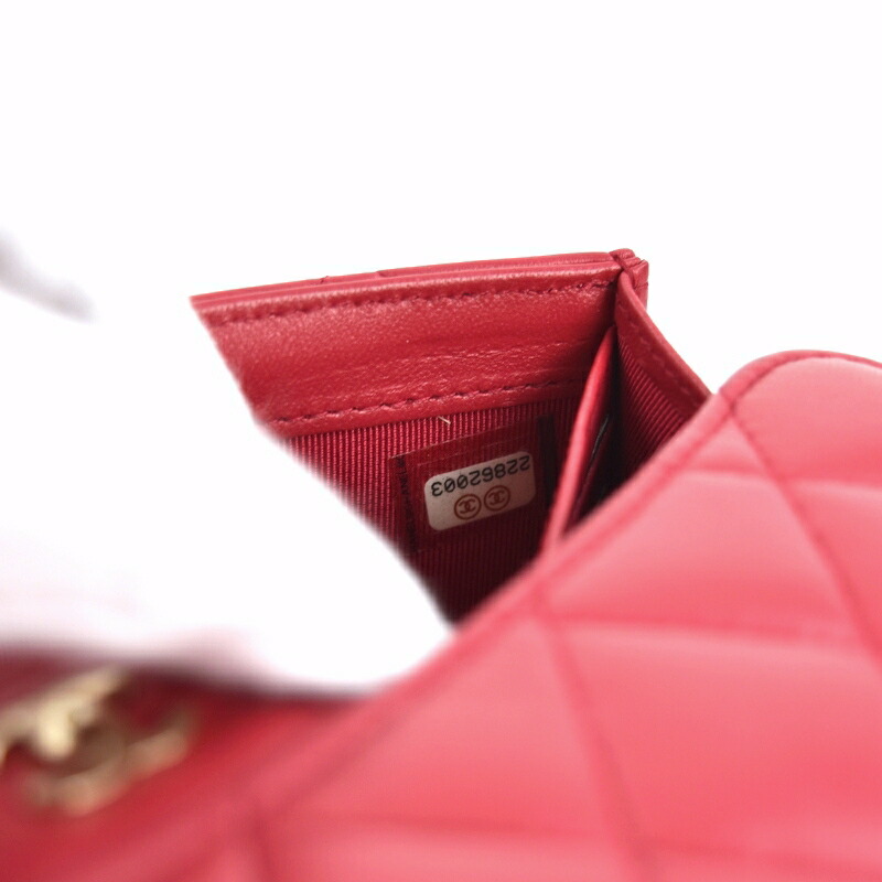 楽天市場】シャネル 長財布 レッド系 ラムスキン クラシックロング