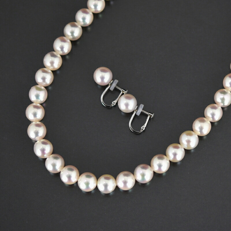 楽天市場】アコヤ花珠真珠 ネックレス イヤリング 二点セット パール