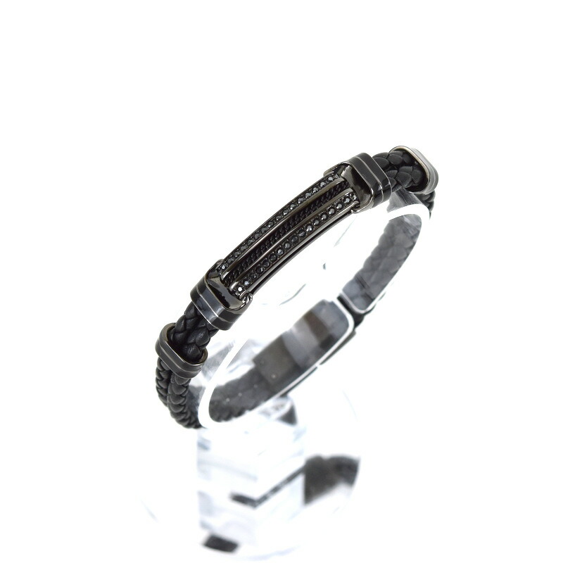 楽天市場】スワロフスキー ブレスレット ブラック Mサイズ レザー