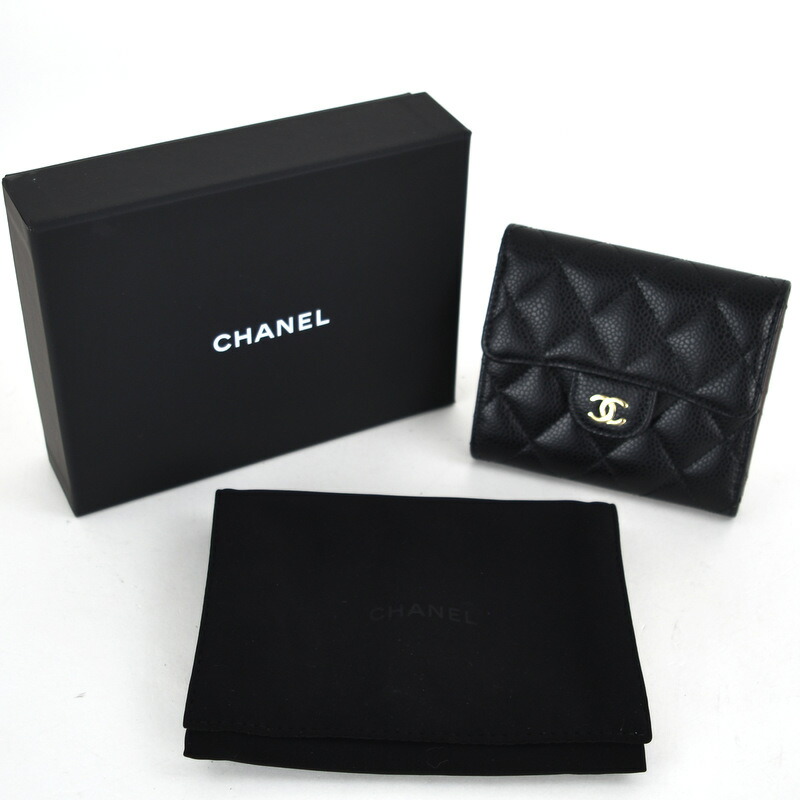 楽天市場】シャネル 財布 レディース 三つ折り財布 キャビアスキン
