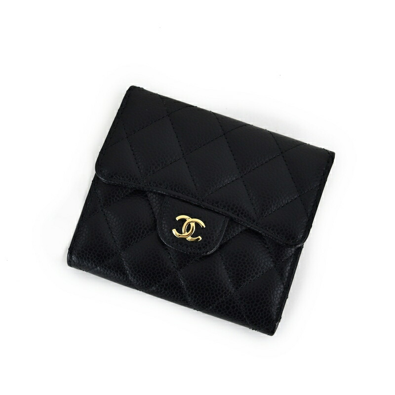 楽天市場】シャネル 財布 レディース 三つ折り財布 キャビアスキン