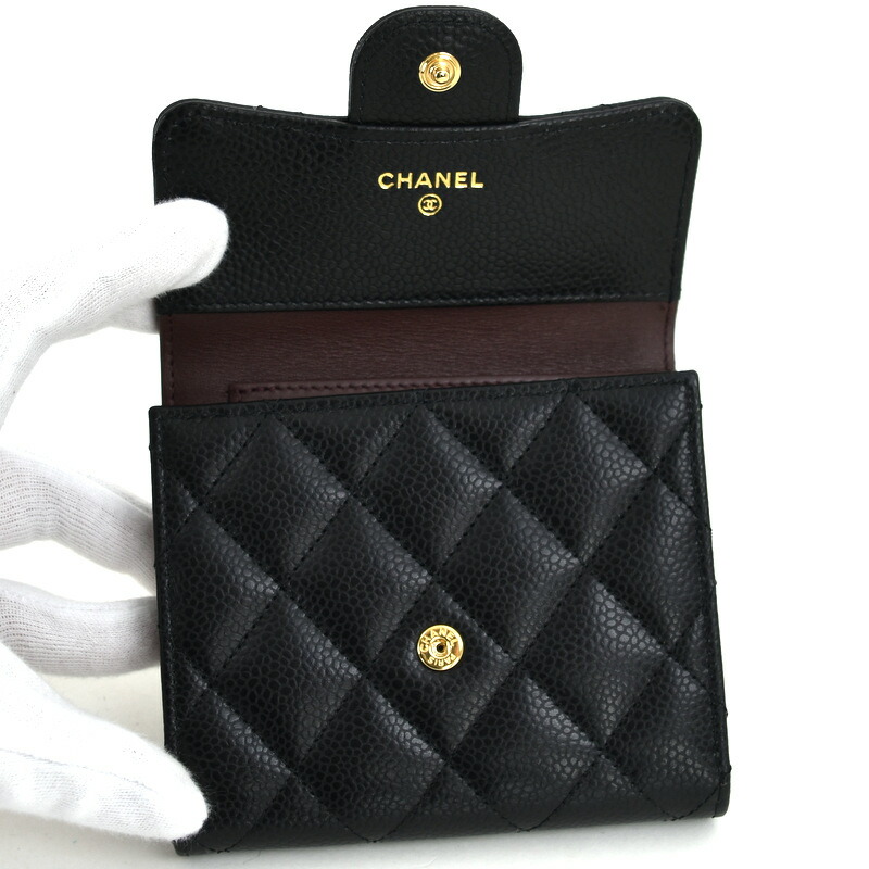 楽天市場】シャネル 財布 レディース 三つ折り財布 キャビアスキン