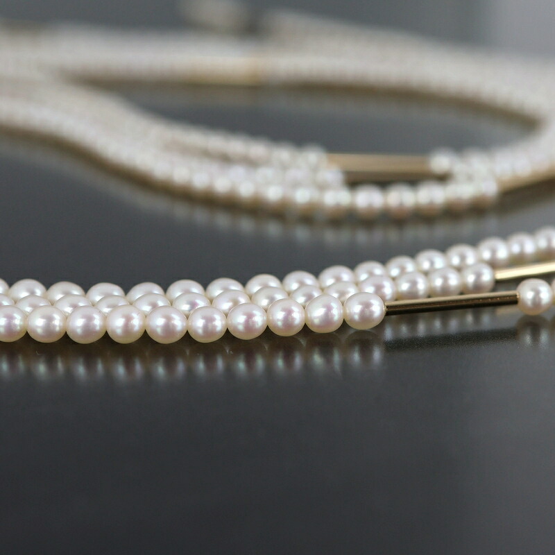 楽天市場】タサキ 淡水パール 3連ネックレス 93cm K18YG留め具 淡水