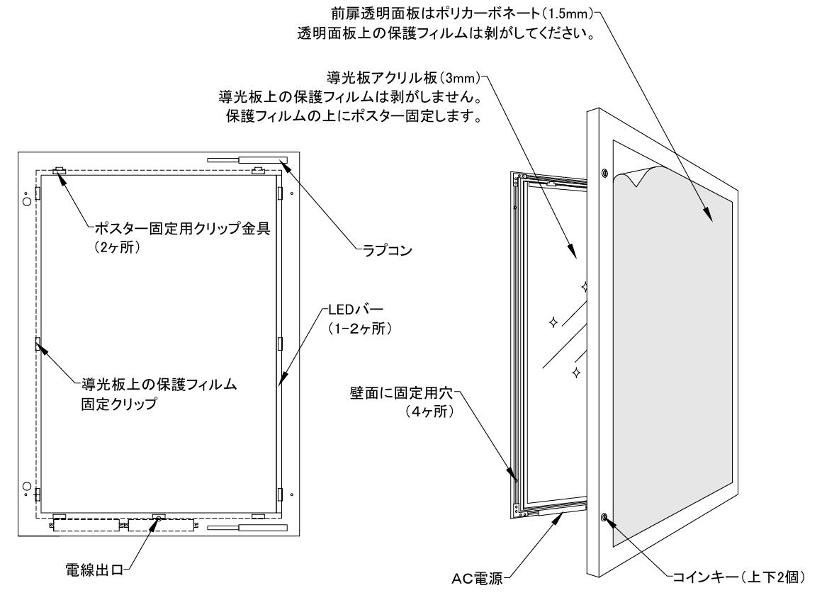 楽天市場】屋内外用 防水 LEDライトパネル A3サイズ シルバー色 壁面