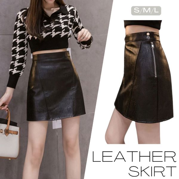 楽天市場】レザータイトミニスカート （カラー2色） ジップアップ