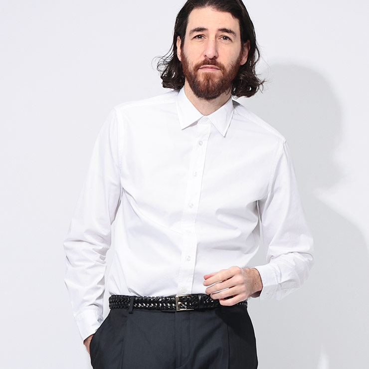 楽天市場】ラルディーニ LARDINI 綿100％ 無地 長袖 ドレスシャツ