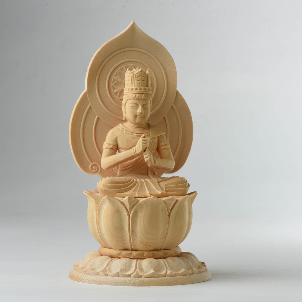 楽天市場】仏像 小型 モダン仏像 桧木 蓮華台座 座像 増台付 2.0号 2寸