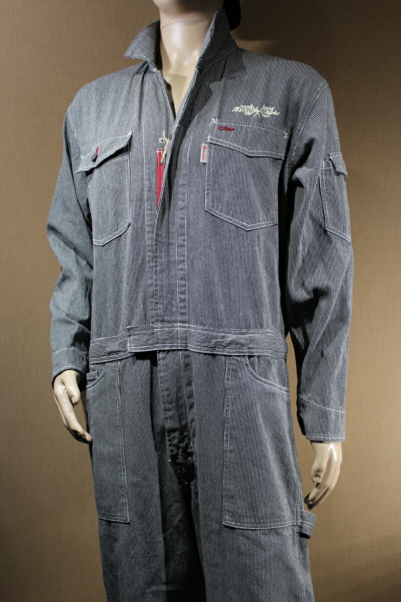 楽天市場】ツナギ つなぎ ヒッコリーストライプスカル ハーレー