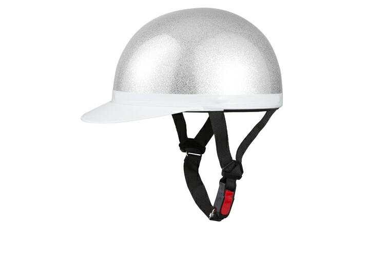 楽天市場】バイクヘルメット 半キャップ 白ツバ シルバーラメ