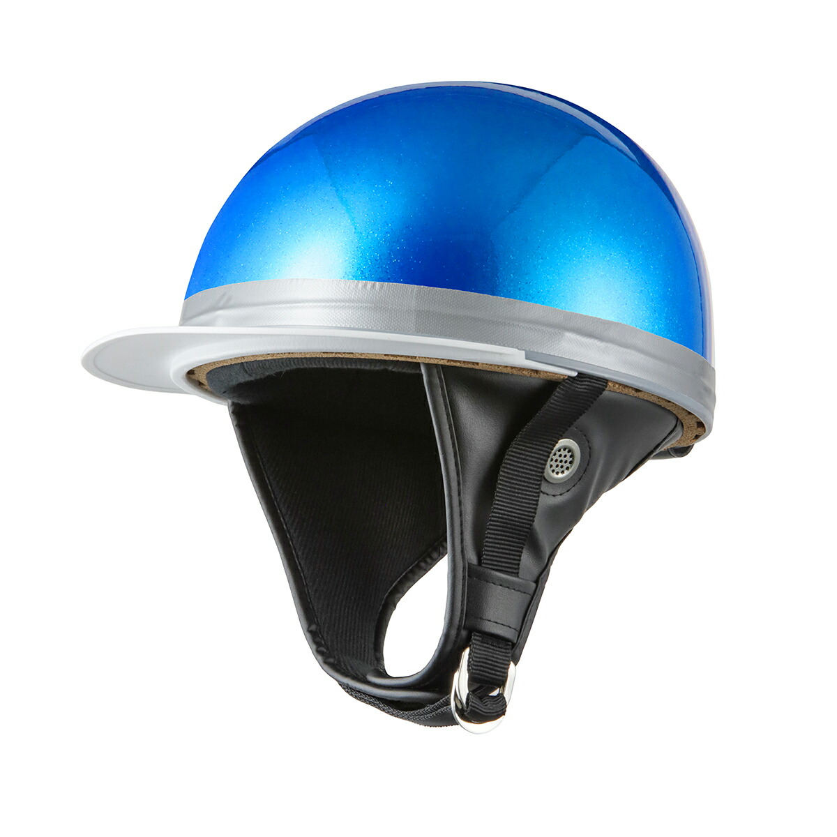 楽天市場】バイクヘルメット コルク半キャップ 青 ブルーラメ 青ラメ