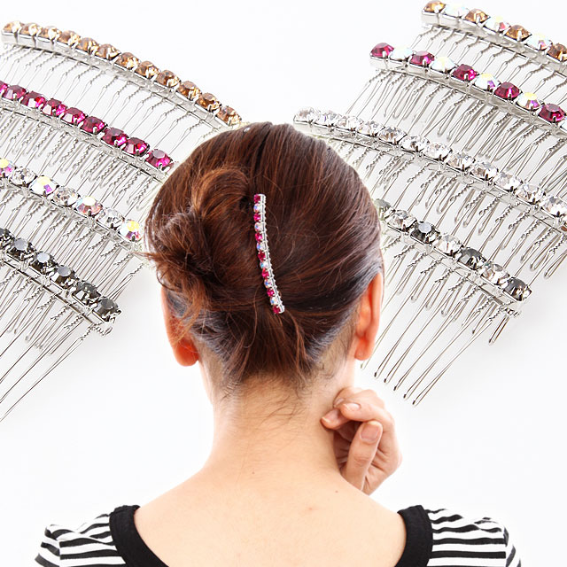 楽天市場】ワイヤーコーム 大きめスワロフスキー ヘアアクセサリー