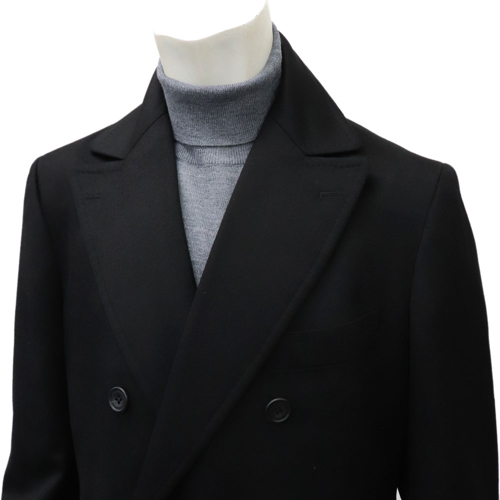 ロロピアーナ スーパーロングコート カシミヤ100% 黒 42 大きいサイズ