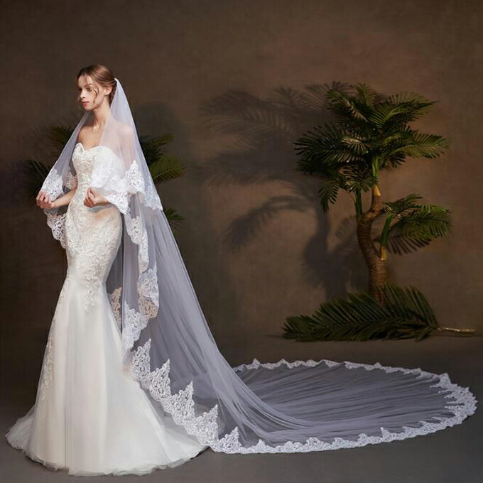 楽天市場】ウエディング ベール【ロング・2層・コーム付き