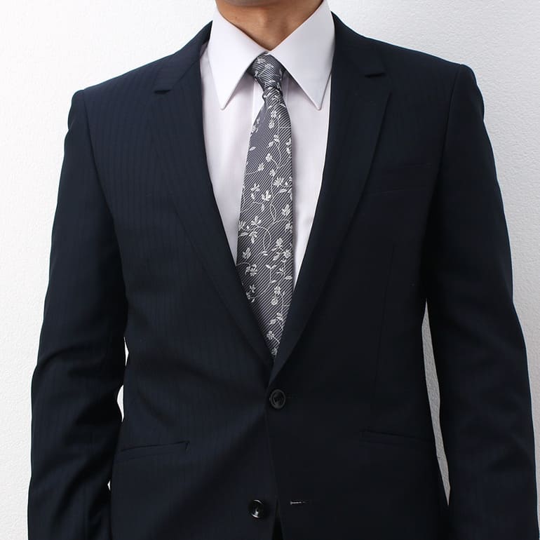 楽天市場】洗えるネクタイ 花柄 グレー ストライプ 7cm幅 ポリエステル