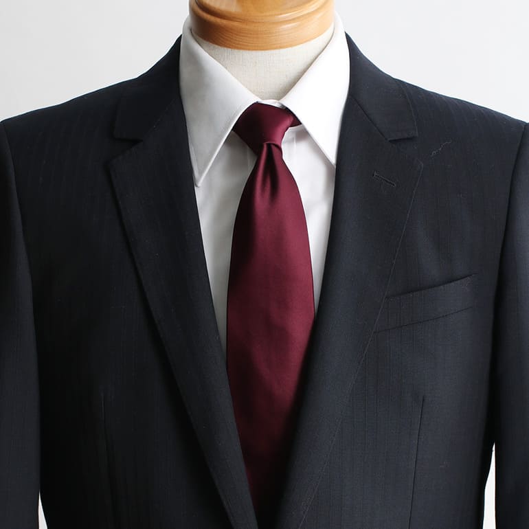 楽天市場】ネクタイ シルク混 無地 ソリッド ワインレッド ボルドー 赤