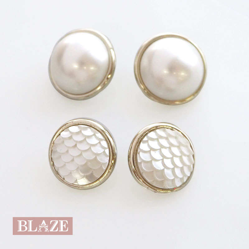 楽天市場】【2個入り】パールボタン ゴールド 直径約 17mm 15mm
