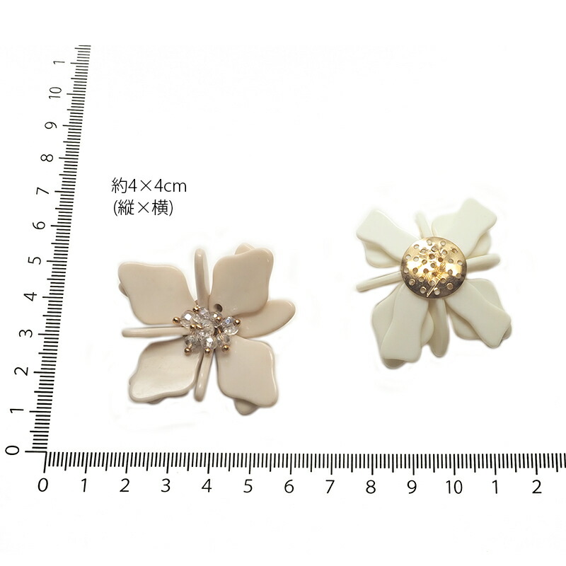 楽天市場】フラワーパーツ モチーフ アクリル ビーズ付き 立体