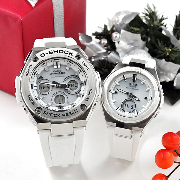 楽天市場】二人の絆 同じ時を刻む ホワイトペア 腕時計 電波時計 GST