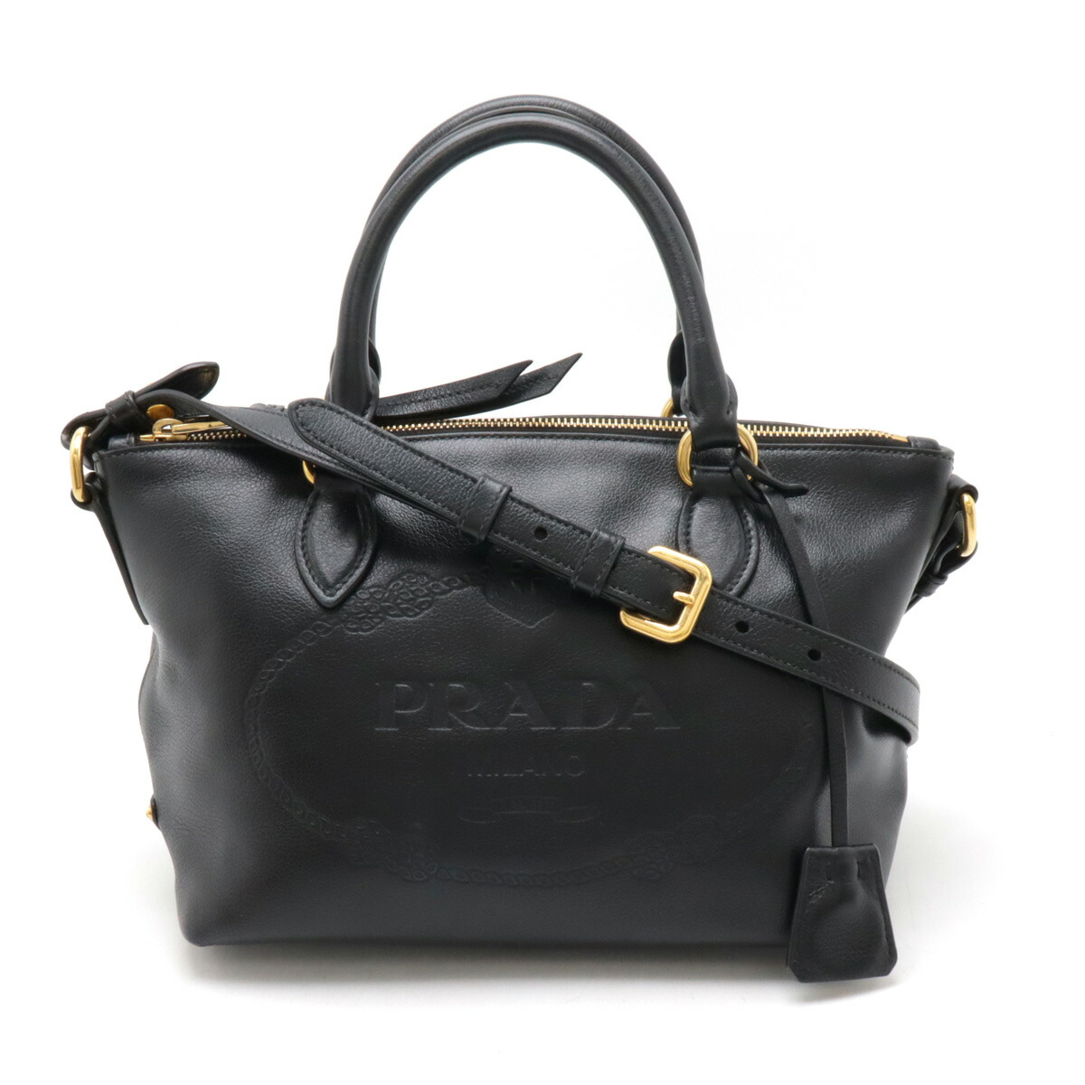 楽天市場】PRADA プラダ ロゴエンボス ハンドバッグ 2WAY ショルダー