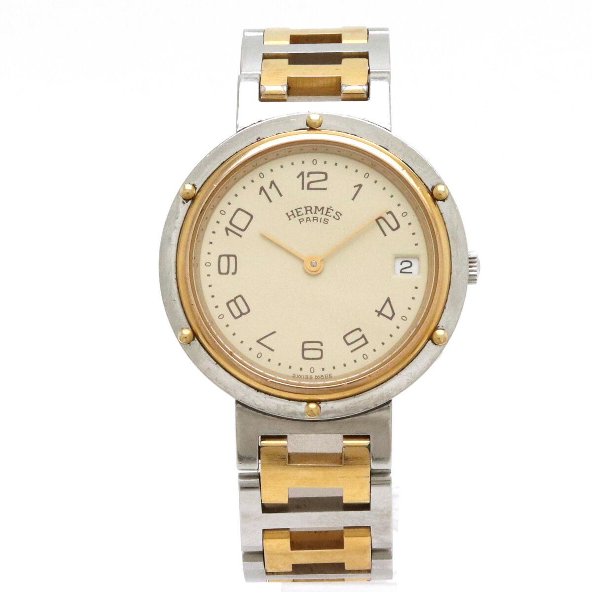 楽天市場】【ウォッチ】HERMES エルメス クリッパー 33mm アイボリー