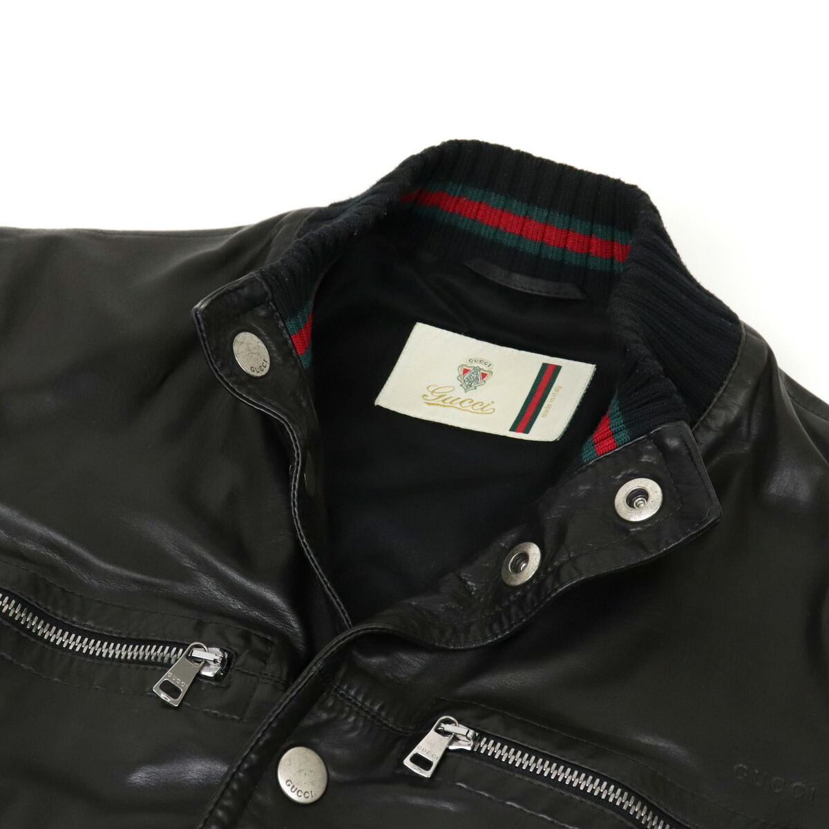 楽天市場】GUCCI グッチ シェリーライン ボンバージャケット レザー