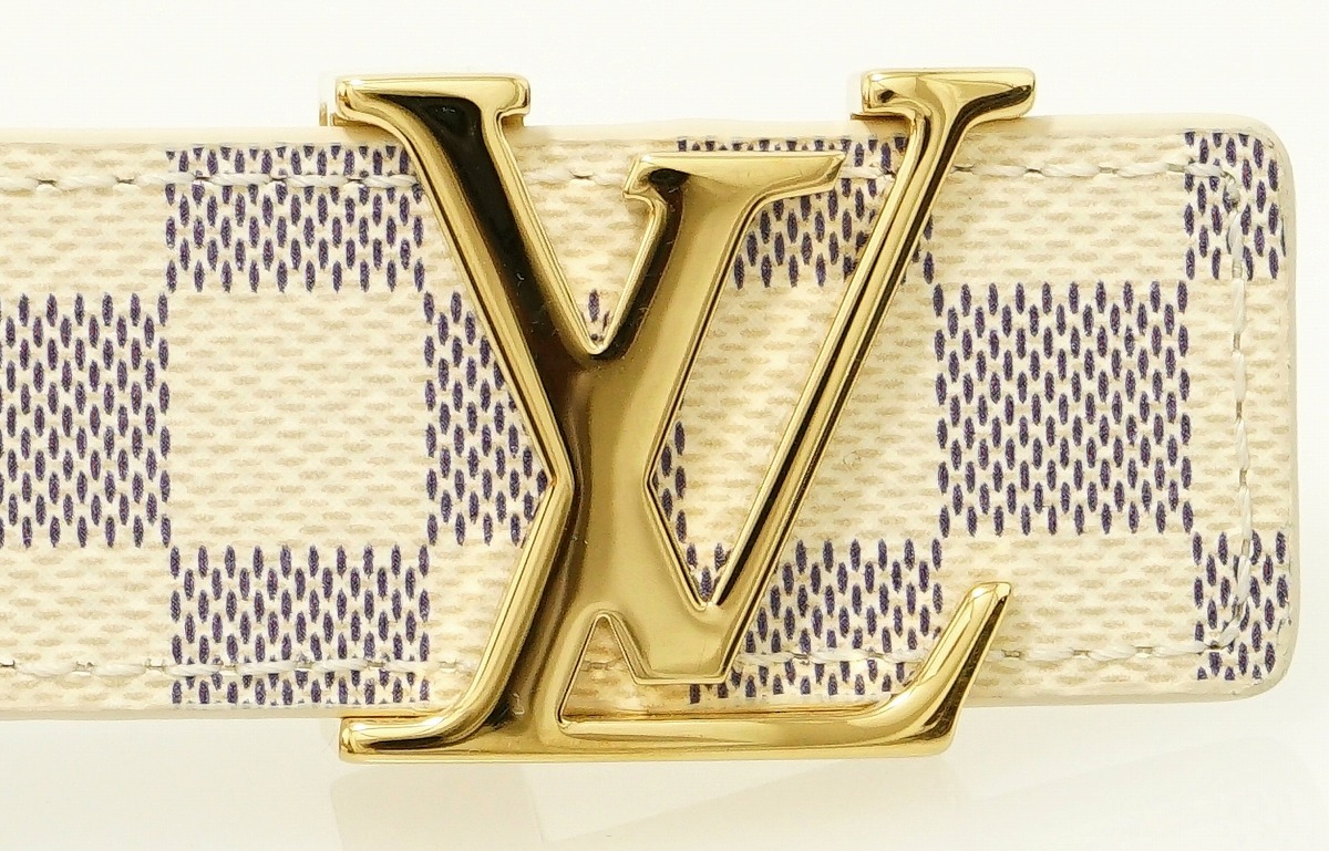 EV39 ルイヴィトン ダミエアズール サンチュール ベルト 85サイズ EV39