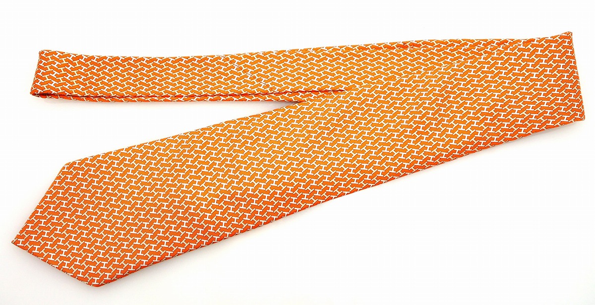 楽天市場】HERMES エルメス ネクタイ シルク100% H総柄 オレンジ