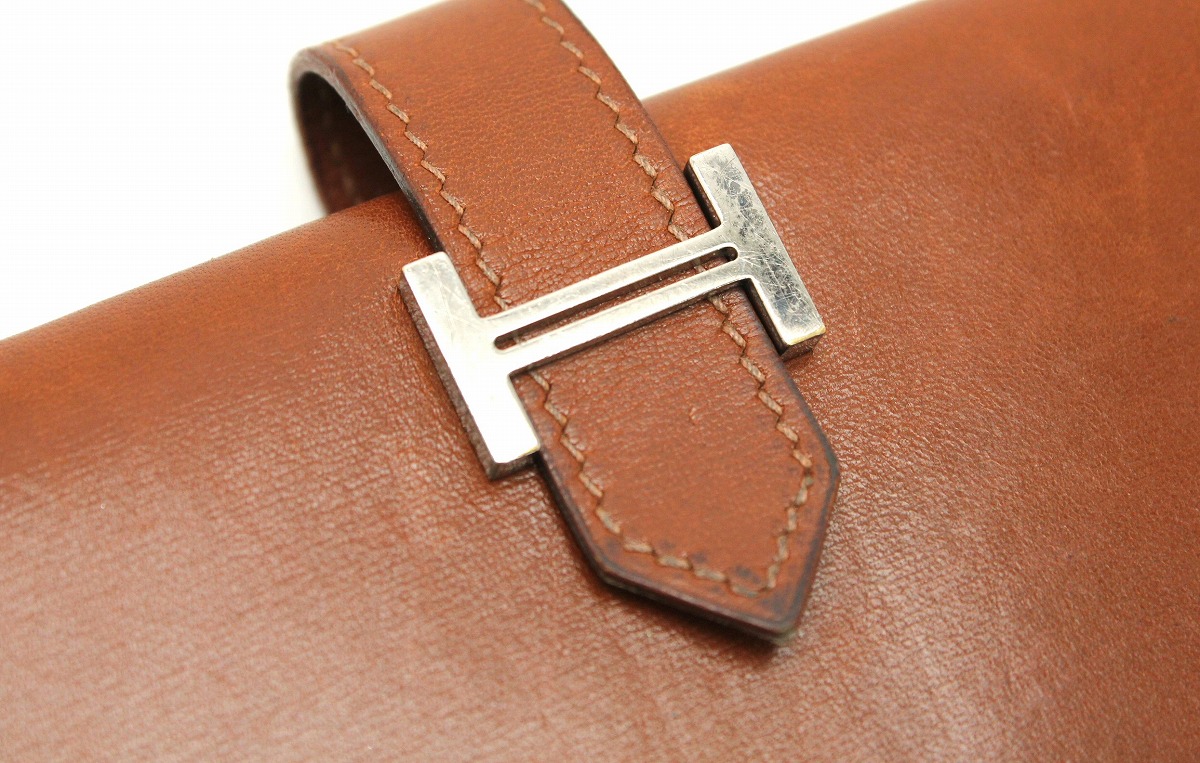 楽天市場】【財布】HERMES エルメス ベアン 2つ折 長財布 BOXカーフ