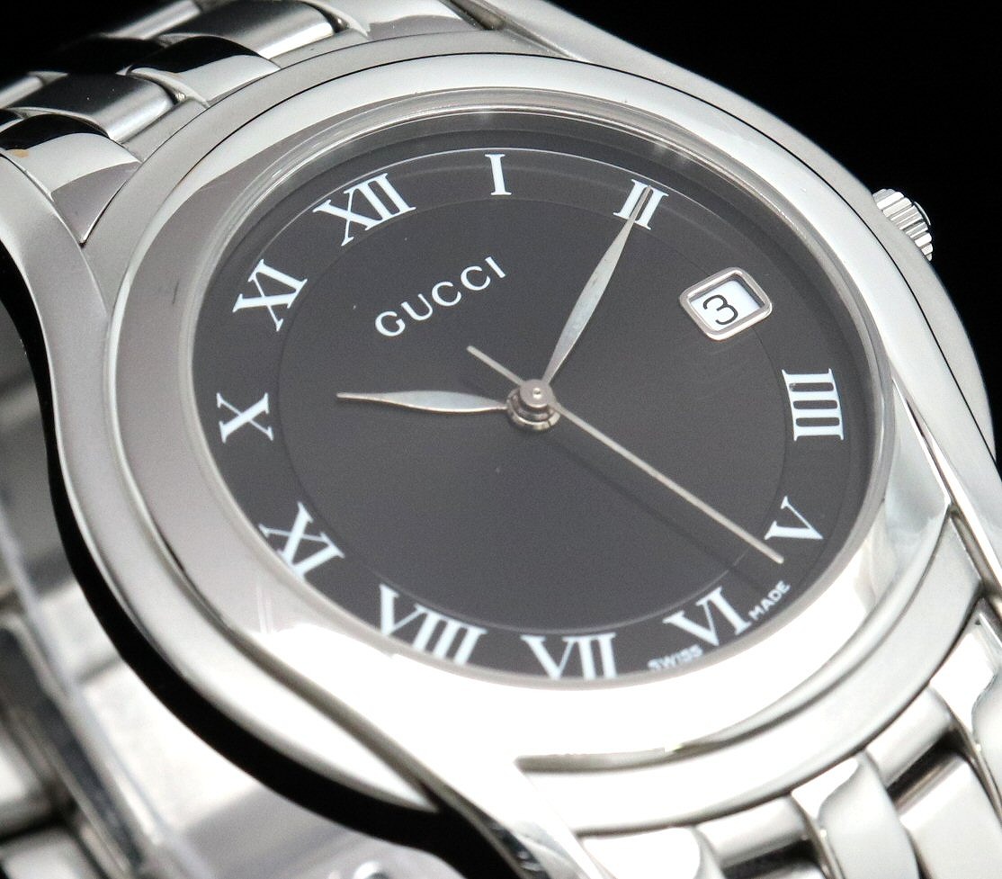 楽天市場】【ウォッチ】GUCCI グッチ ブラック文字盤 デイト メンズ QZ
