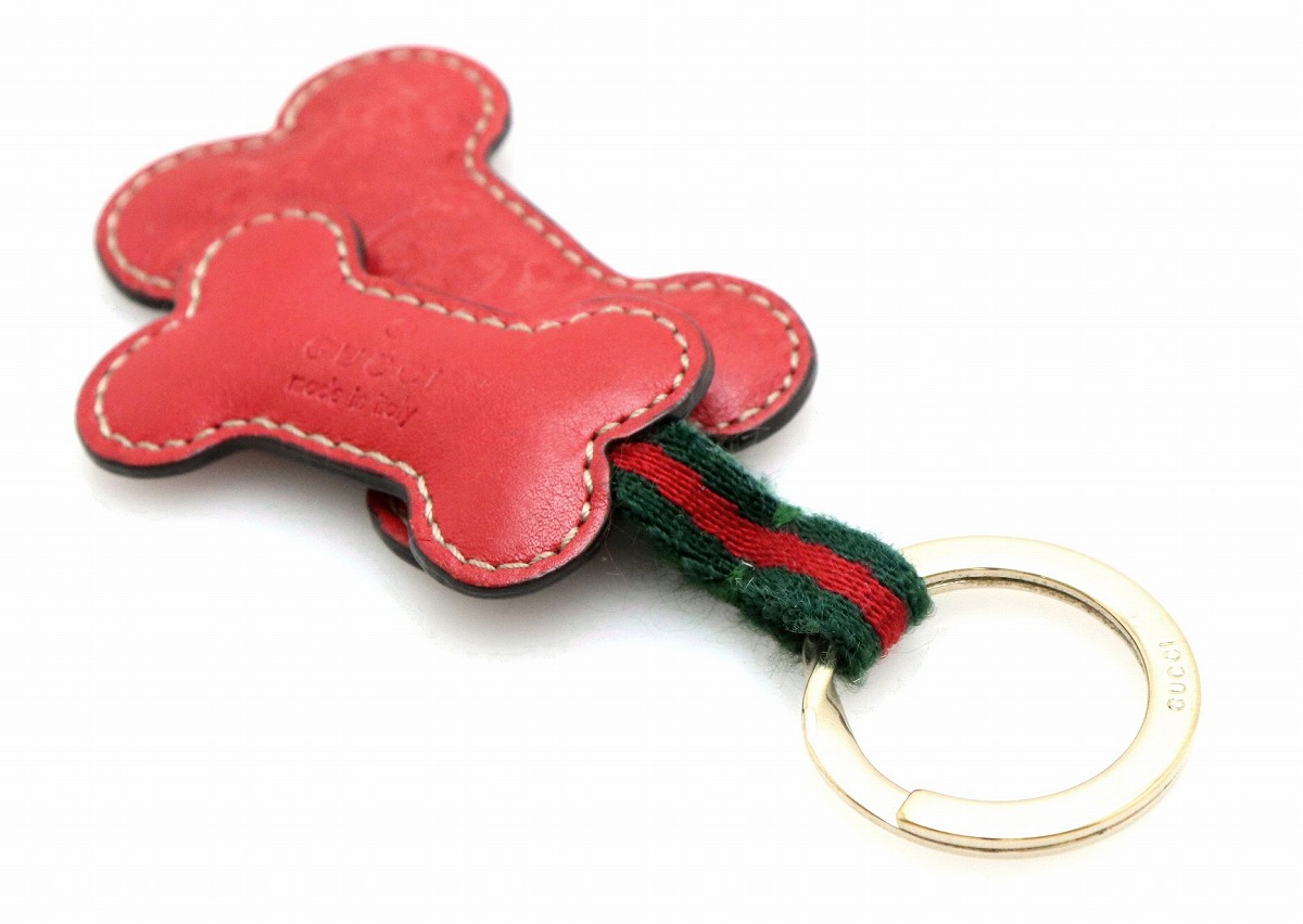 楽天市場】GUCCI グッチ グッチシマ シェリー ボーン型チャーム レザー