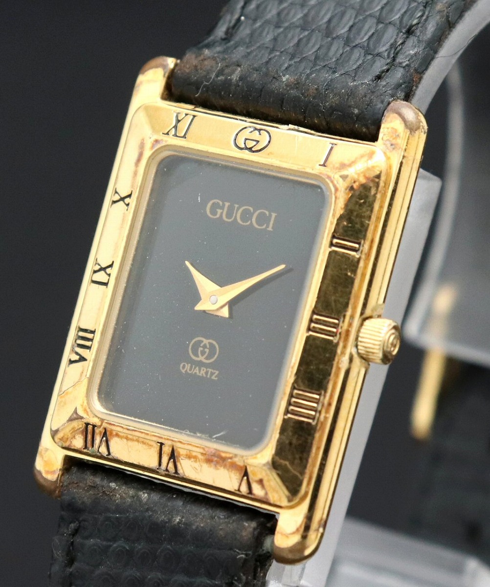 楽天市場】【ウォッチ】GUCCI グッチ ブラック文字盤 リザード革ベルト