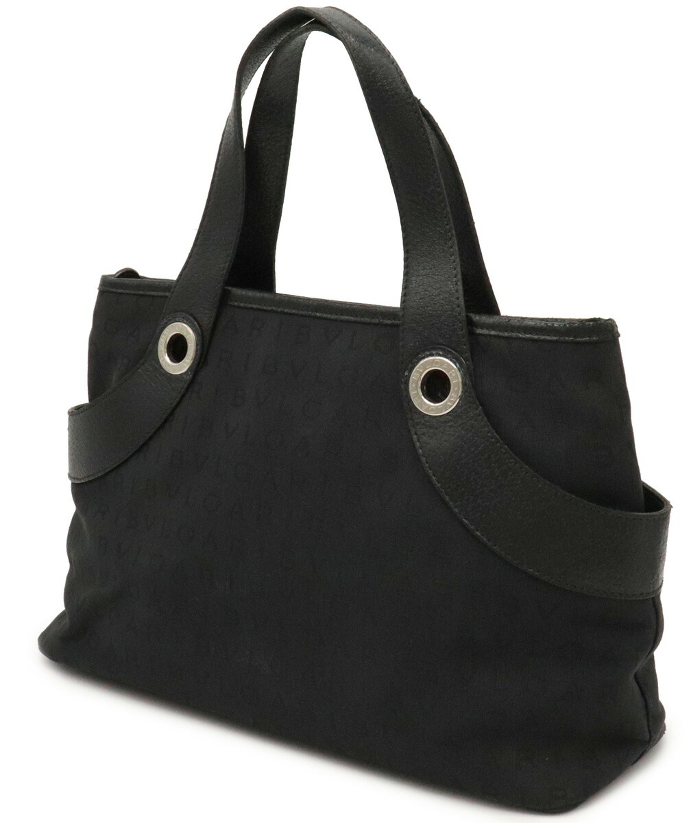 ブルガリ BVLGARI トートバッグ キャンバス ロゴマニア モノグラム 黒