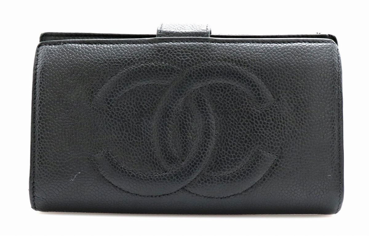 楽天市場】【財布】CHANEL シャネル キャビアスキン がま口 ガマ口 長