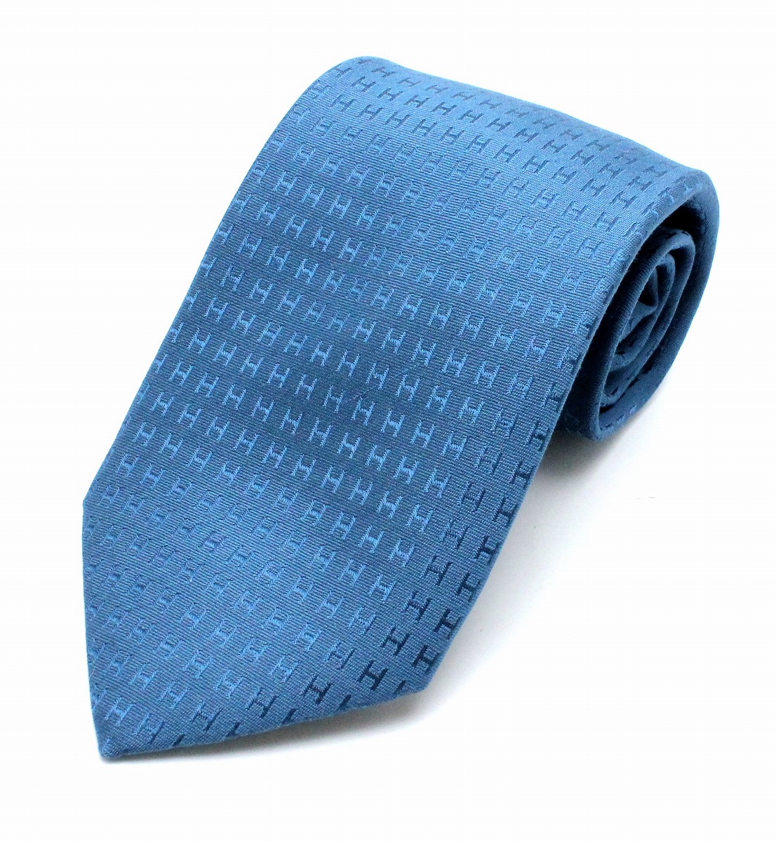 楽天市場】HERMES エルメス ネクタイ H柄 Hモチーフ シルク100% ブルー