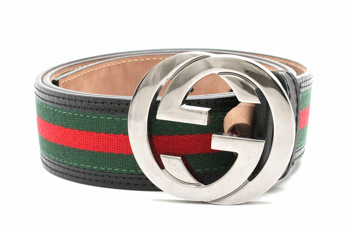 楽天市場】GUCCI グッチ GGキャンバス インターロッキング Gバックル