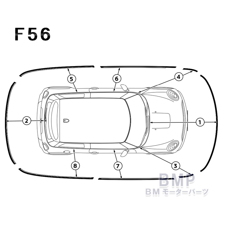 楽天市場】BMW MINI 純正 F56 3door ウェストライン フィニッシャー