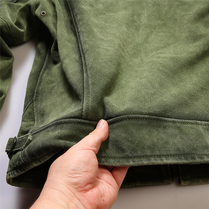 楽天市場】レザージャケット メンズ 本革ジャケット グリーン 革ジャン