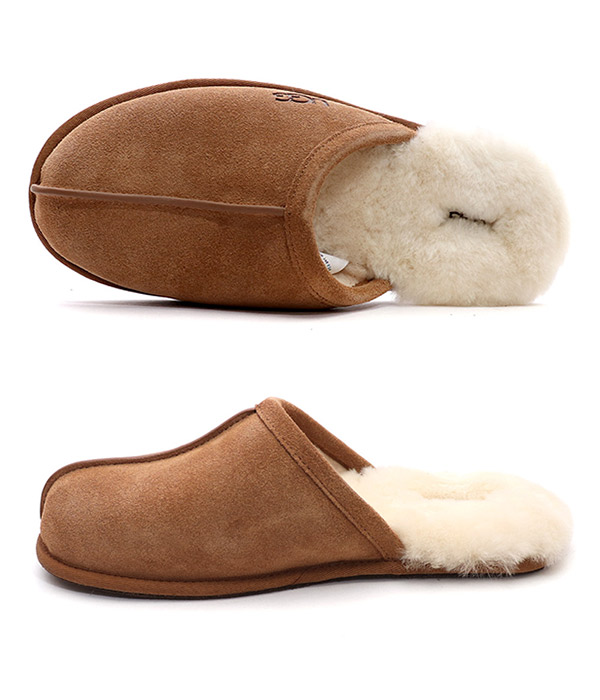 UGG スエードスカッフ ブラウン ボア 23 スリッパ UGG ブラウン