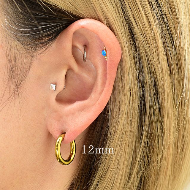 楽天市場】ワンタッチピアス 8G 全5色 リングピアス クリッカー リング