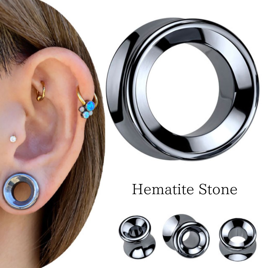 楽天市場】ヘマタイト 天然石ピアス 拡張ピアス 2g 0g 00g ダブル