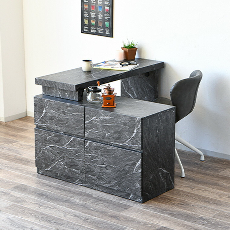 Mary 伸縮パソコンデスク 幅約85～120cm スライド式 引き出し付 楽天