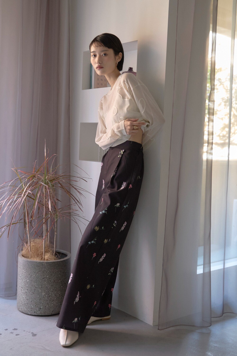 楽天市場】flower print wide pants / フラワープリントワイドパンツ