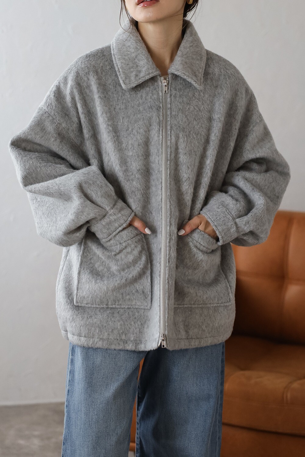 楽天市場】Wジップシャギーミドルブルゾン 88-003965 : BONJOUR SAGAN