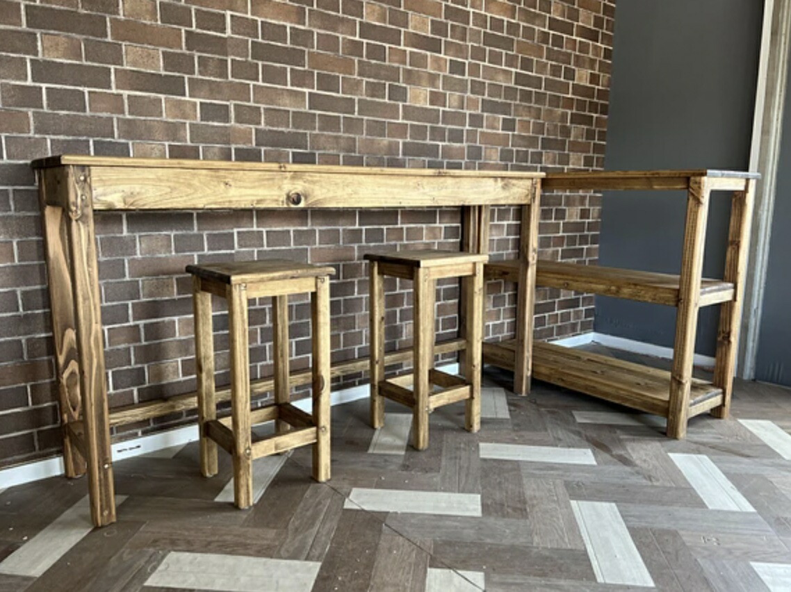 楽天市場】天然木 L字 カウンターテーブル & スツール 完成品(組み立て