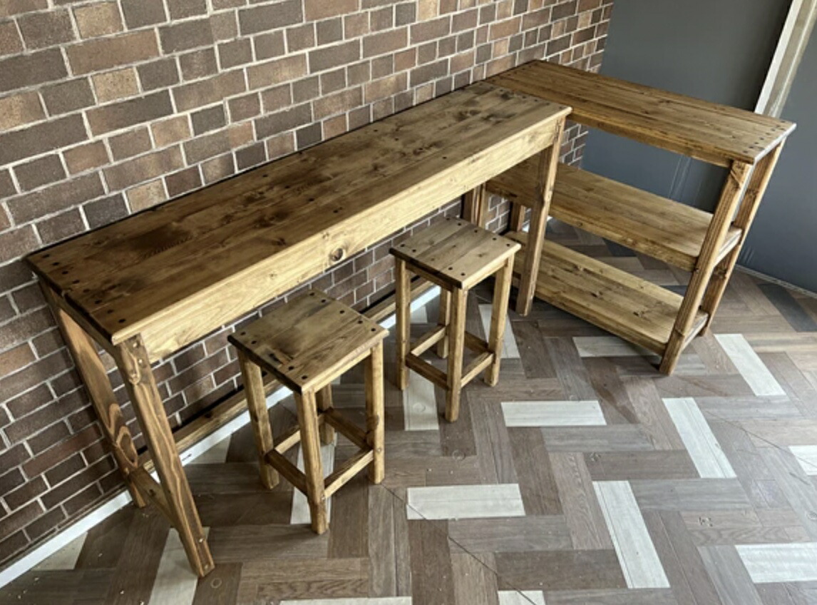 楽天市場】天然木 L字 カウンターテーブル & スツール 完成品(組み立て