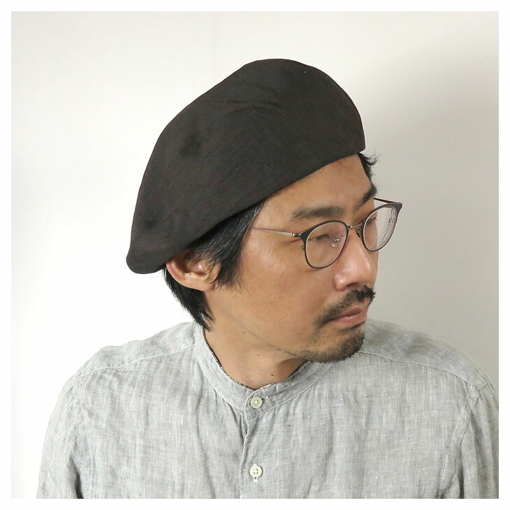 楽天市場】ベレー帽 ベレー 麻 リネン アシンメトリー レザー 革